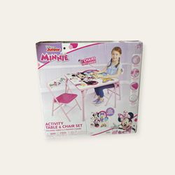 Minnie Mouse Activity Table Set - Includes 1 Square Table & 2 Chairs 