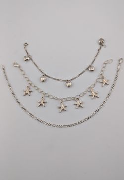 ✨Sterling Silver Bracelet Set + Anklet✨