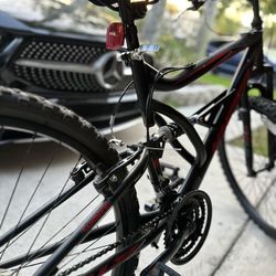 Hyper 26” Full Suspension Mountain Bike – Black & Red