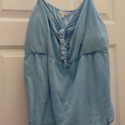 Light Blue Crop Tank Top