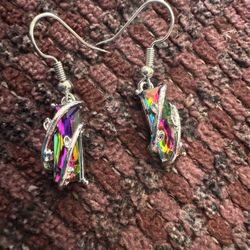 New Silver & Mystic Topaz Drop Earrings 