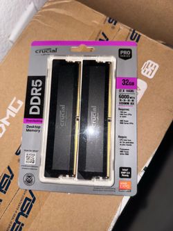 Crucial Pro 32GB DDR5 RAM Kit (2x16GB),CL36 6000MHz