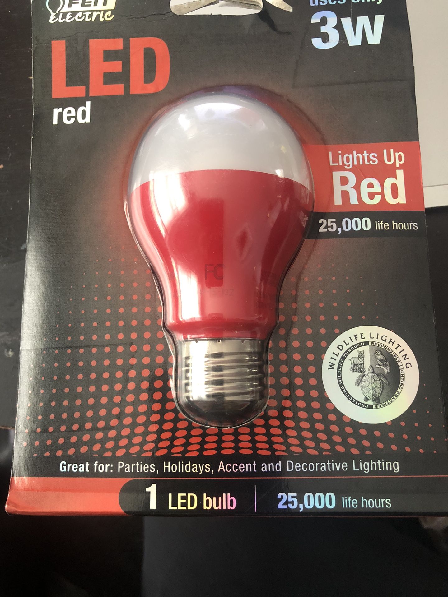 Feit Electric Red LED 3W Bulb