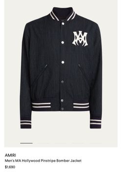 AMIRI Men's MA Hollywood Pinstripe Bomber Jacket
