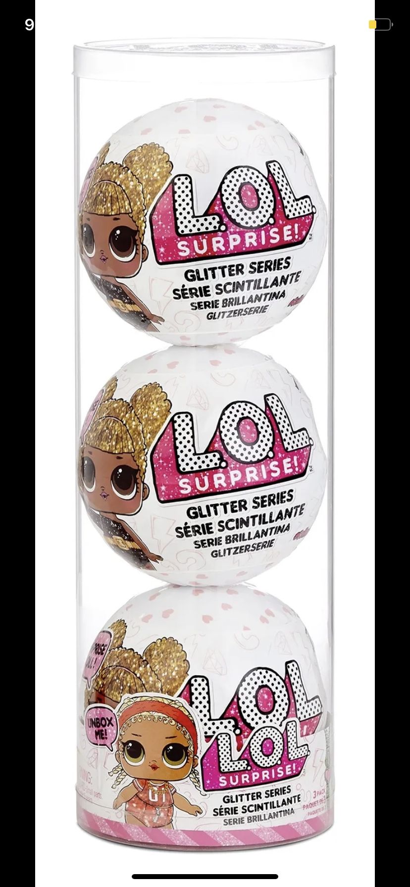 LOL Surprise Glitter Series Style 1 Dolls- 3 Pack, Each with 7 Surprises Incl...