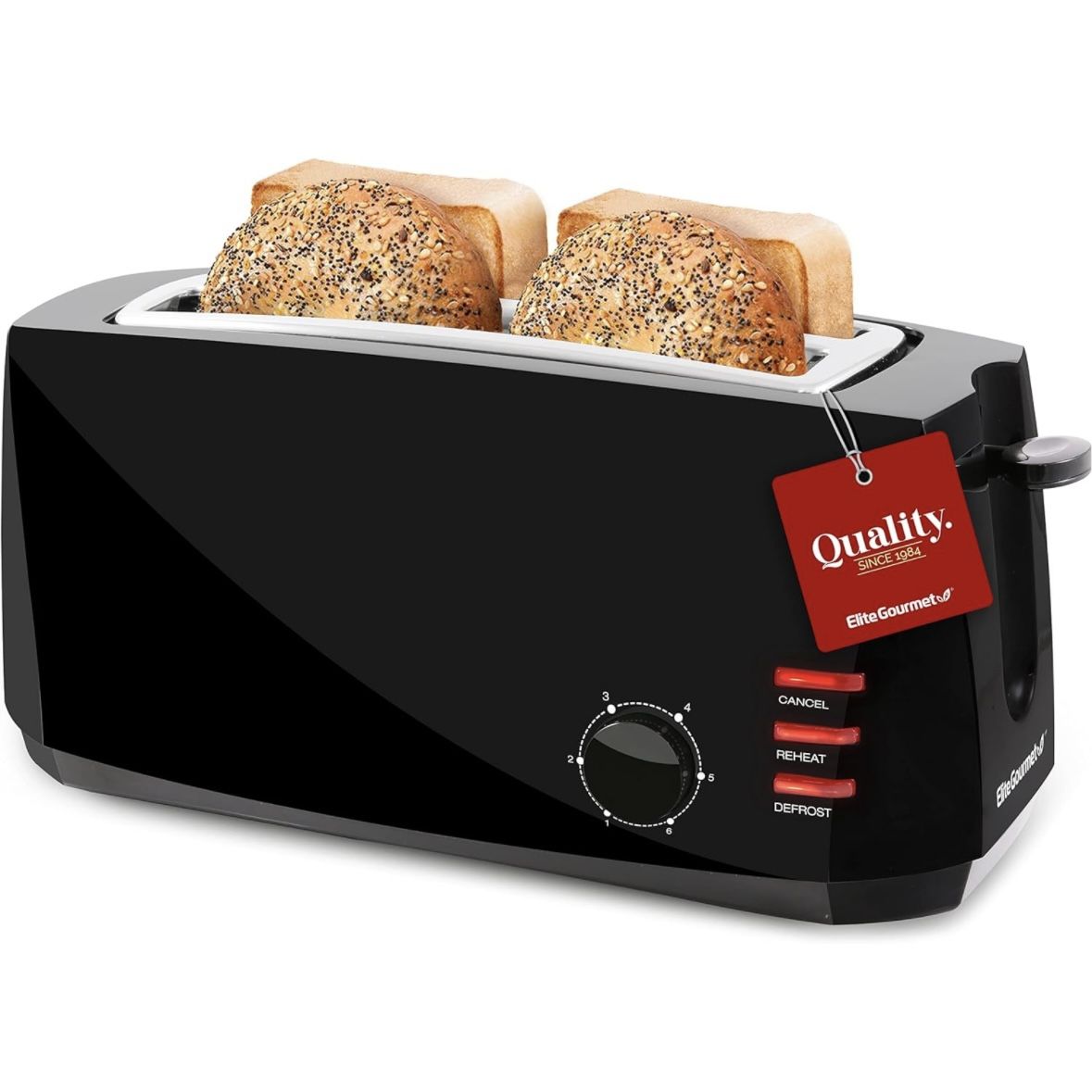 Black 2-Slice Toaster with Extra-Wide Slots