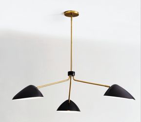 WEST ELM MID-CENTURY 3 Light Chandelier.