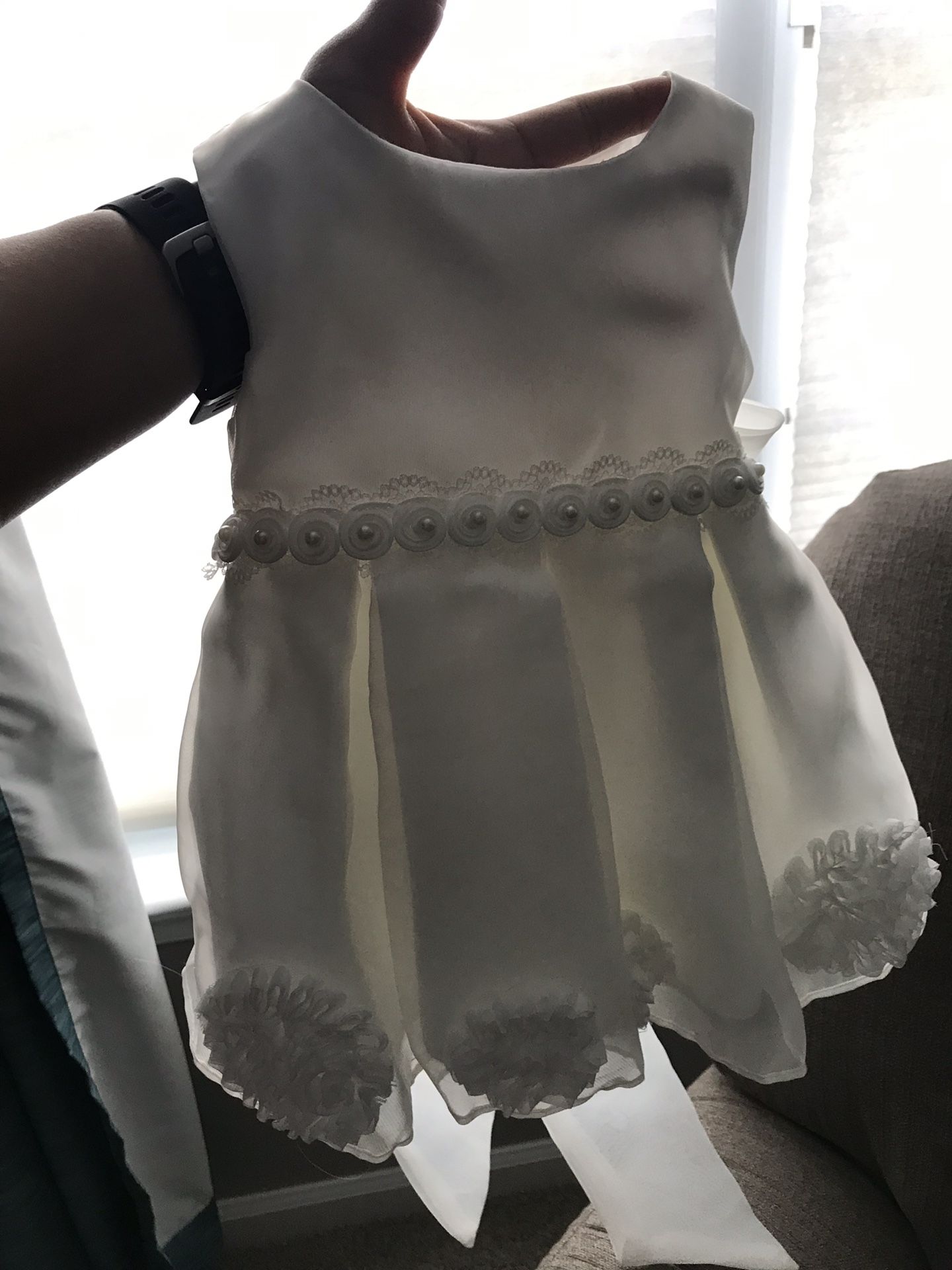 White baby girl Christening Dress-3-6 months