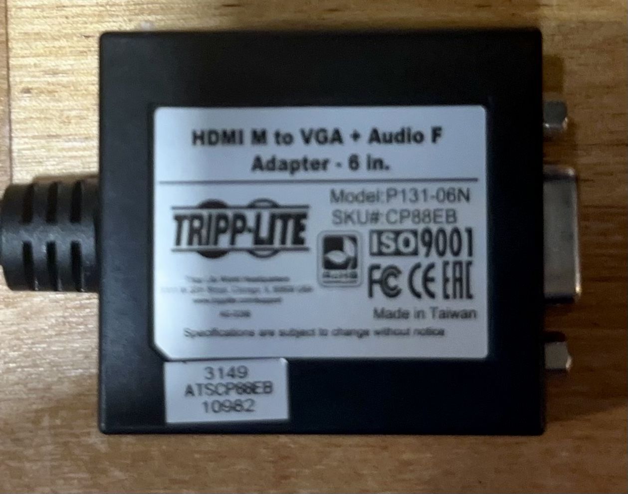 Tripp Lite P131-06N HDMI to VGA with Audio Adapter Converter Cable Adapter