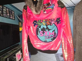 Flip sequin reversible custom SXM music festival jacket