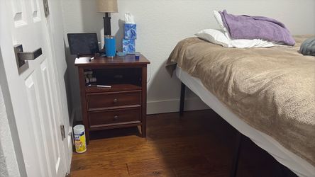 King size mattress and frame & nightstand