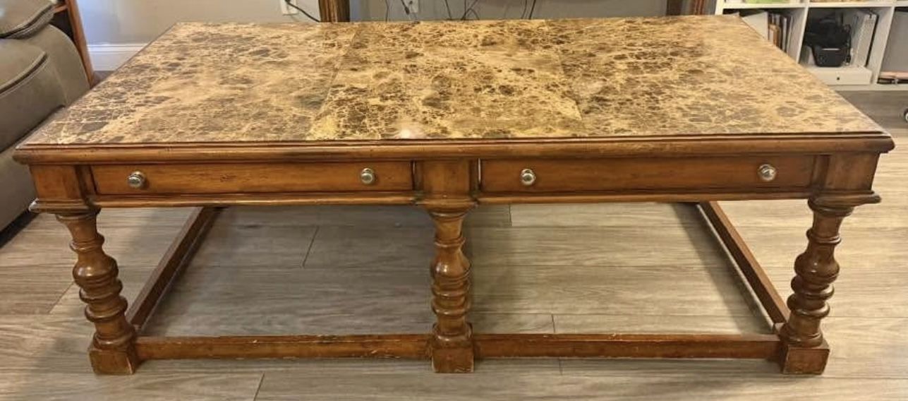 Rectangle Coffee Table Center with Drawers