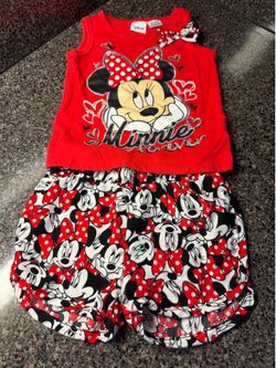 Disney Minnie Mouse red & black outfit 2T
