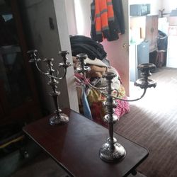 Vintage Candle Sticks Silver Plate