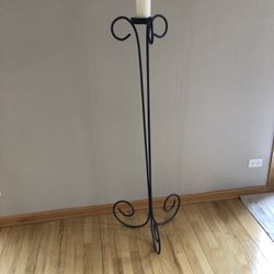 Pair Of Floor Black Candle Holders