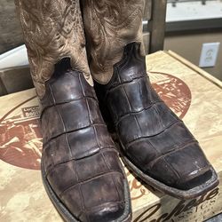 LUCCHESE BOOTS SIZE 8D BURKE GIANT GATORS