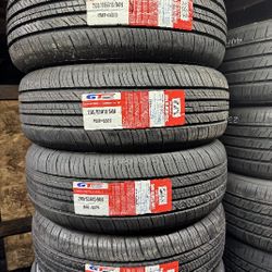 SET OF FOUR NEW TIRES 205/65/15 GT RADIAL INCLUDING MOUNT AND BALANCE, ASK ME FOR SIZES AND BRAND 