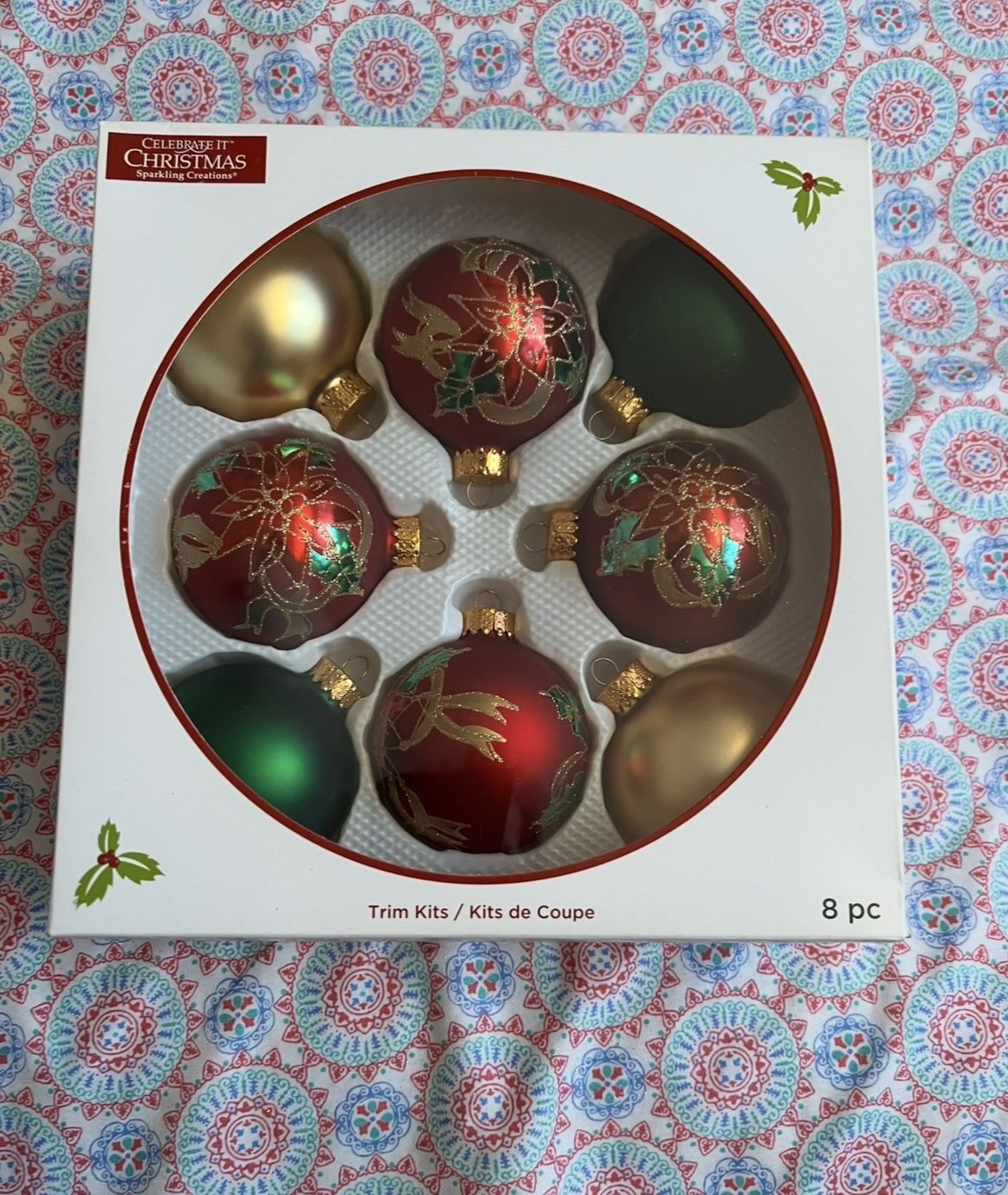 Assorted Glass Christmas Ornaments (Set Of 8)