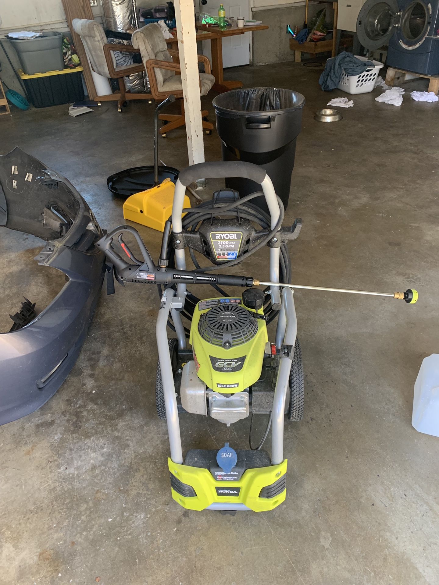 Ryobi 3100 psi pressure washer and attachments