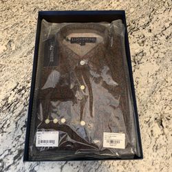 LUCCHESE El Paso Western Snap Print Cowboy Shirt - Maroon Gold on Olive Fancy Paisley Print