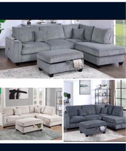 Sectional with ottoman set