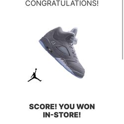 Air Jordan Retro 5 “ Wolf Grey” 5.5 GS