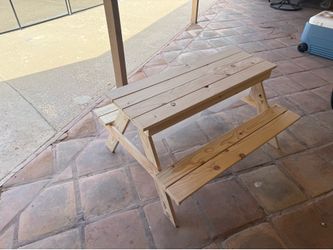 Kids picnic table with sensory bins