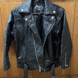 Ladies Leather Motorcycle Jacket - Size 16