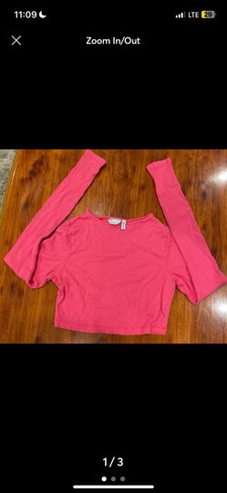 NWOT asos Women’s  Pink Long Sleeve Crop top Blouse Shirt US 6