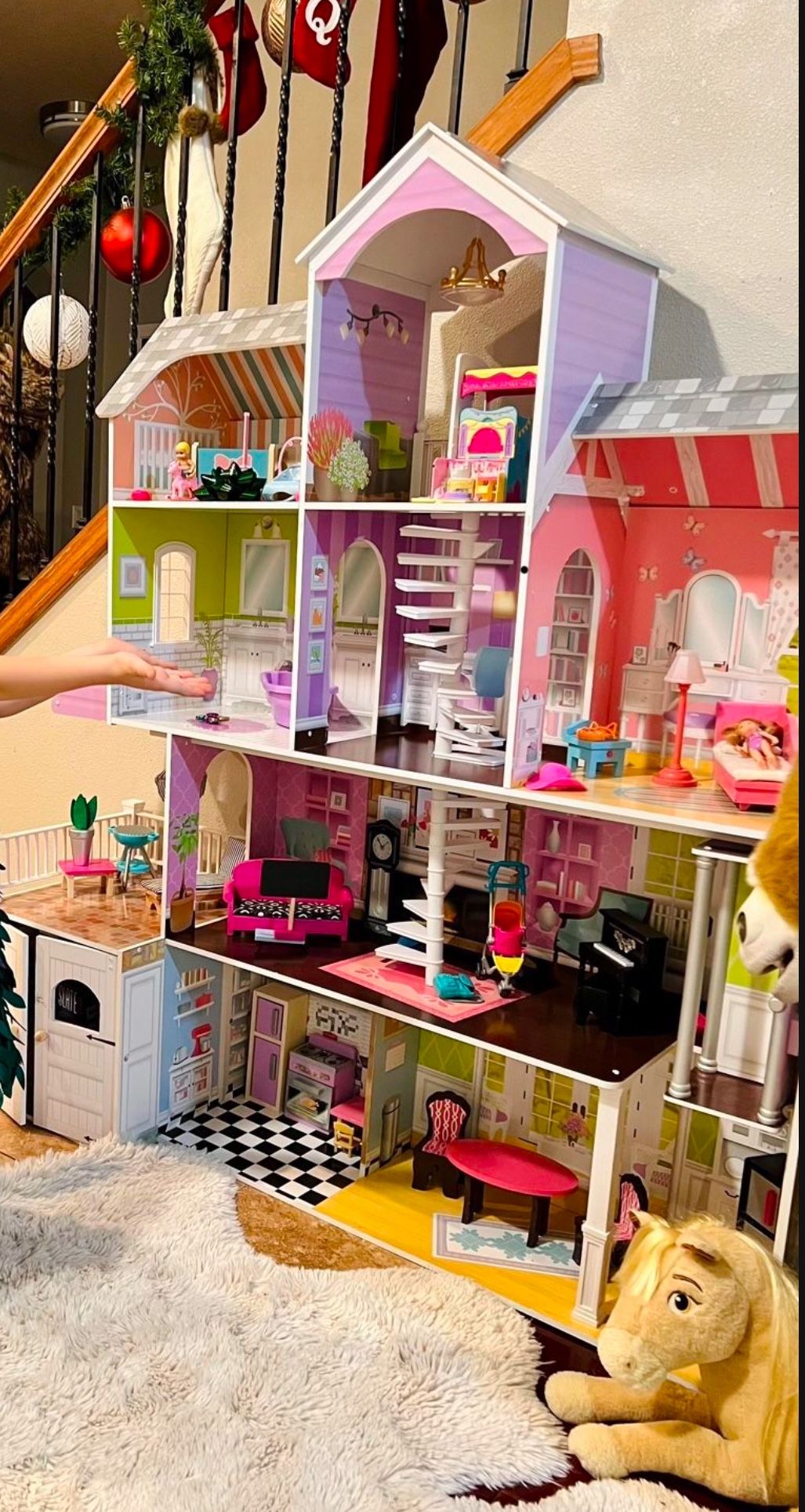 Large Doll House With Furniture