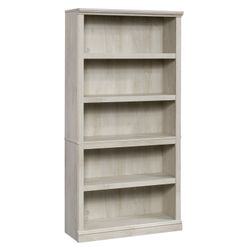 Brand New Sauder 69.764" Decorative 5 Shelf Bookshelf, Storage, Adjustable Shelves- Chalked Chestnut