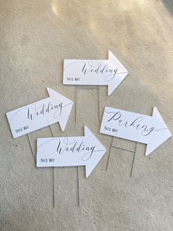Wedding & Parking Signs with Interchangeable Arrow