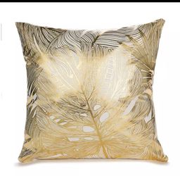 Polyester Black and Gold, white and Gold Decorative Pillows Case Sofa Car Waist Decorative Pillowcase Fashion Absorb Sweat Cushion Cover Friends Tv S Thumbnail