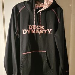 Women's Duck Dynasty Pink Camo Black Hoodie - Size Large - Redneck Approved