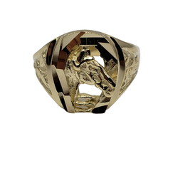 Horse Gold Ring for Men 10K MCA-003