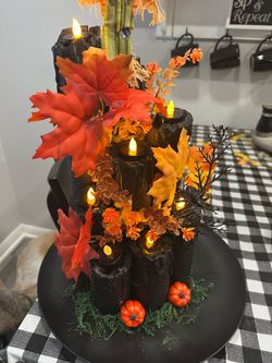Fall themed faux candle decoration