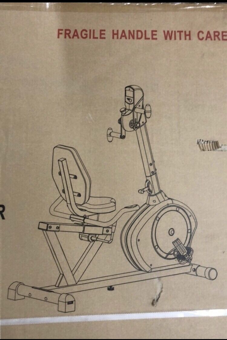 Health & Fitness Exercise Recumbent Bike with Arm Exercisers