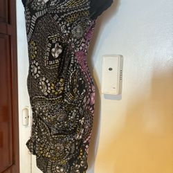 Custo Barcelona Mini Knit Jersey Boho Chic Dress y2k designer abstract fishnet