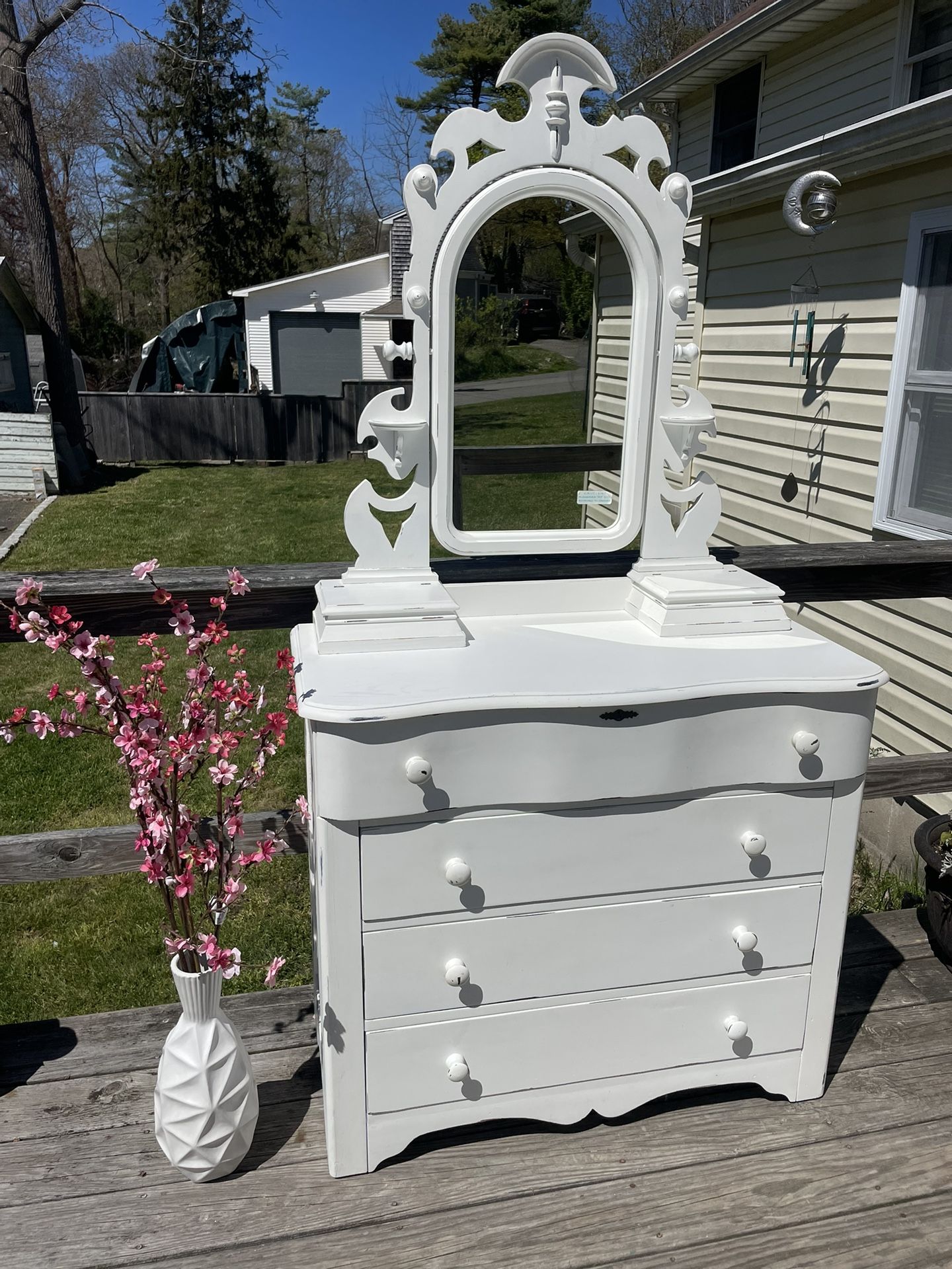 Darling White Dresser And Mirror 