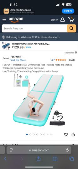 FBSPORT Inflatable Air Gymnastics Mat Training Mats 4/8 inches
