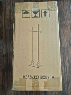 Metal Standing Coat Rack (Black)