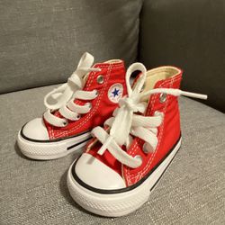 New Infant Red High Top Converse Sz.2c