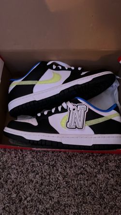 Nike Dunk Low Sneakers Black White Neon