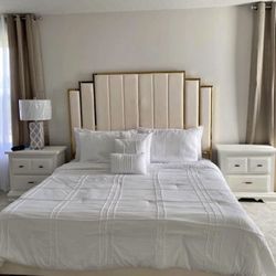 King Bed Gold Velvet