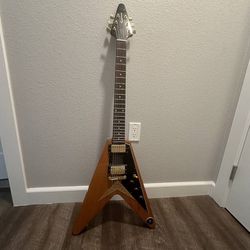 Electric Guitar Used Epiphone 1958 Korina Flying V Solid Body 