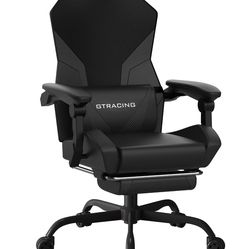 GTRACING LUFT-400 Mesh & Faux Leather Office Gaming Chair with Footrest