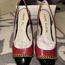 NEW Anne Klein Red/Black Heels Size 8.5