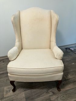 Beige fabric side chair