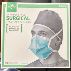 Chamber Style Surgical Face Mask With Ties 50 Pc Medline