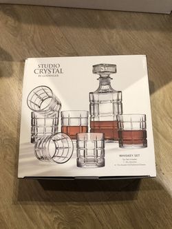 Brand New Never Used Whiskey Decanter And Glasses Set 7 Piece